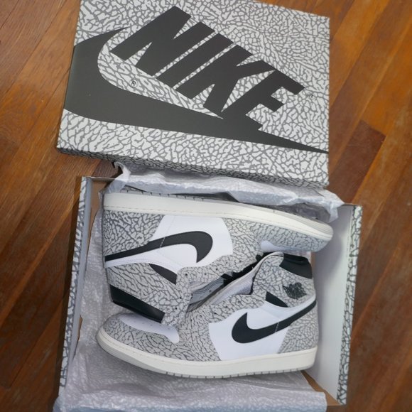 MENS SIZE 15 NIKE AIR JORDAN 1 ELEPHANT PRINT SHOES SNEAKERS SE - Picture 1 of 7